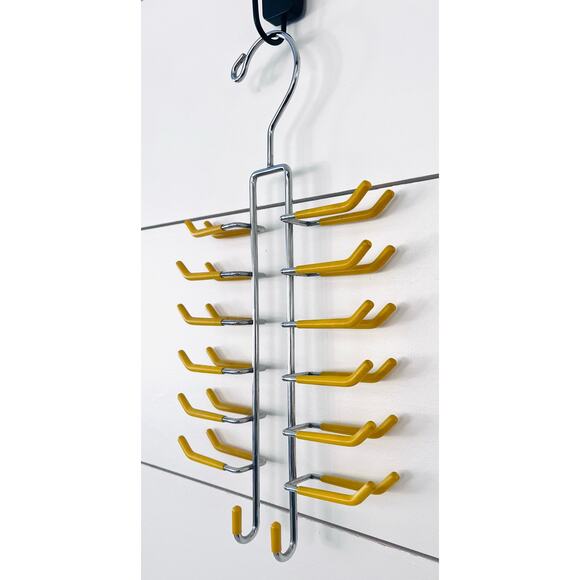 Hanging Metal & Rubber Necktie & Belt Organizer Rack - Picture 4 of 6